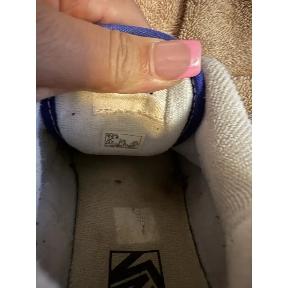 VANS Off The Wall Blue/White Suede Low Top Sneaker Kids US 13.5
